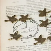 Подвеска металлическая "Птичка-Бижу", цвет античная бронза, 21х18х2 мм