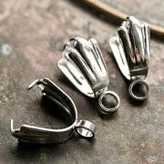 Бейл с тиснением, 304 Stainless Steel, цвет серебро, 14x12x5.5 мм