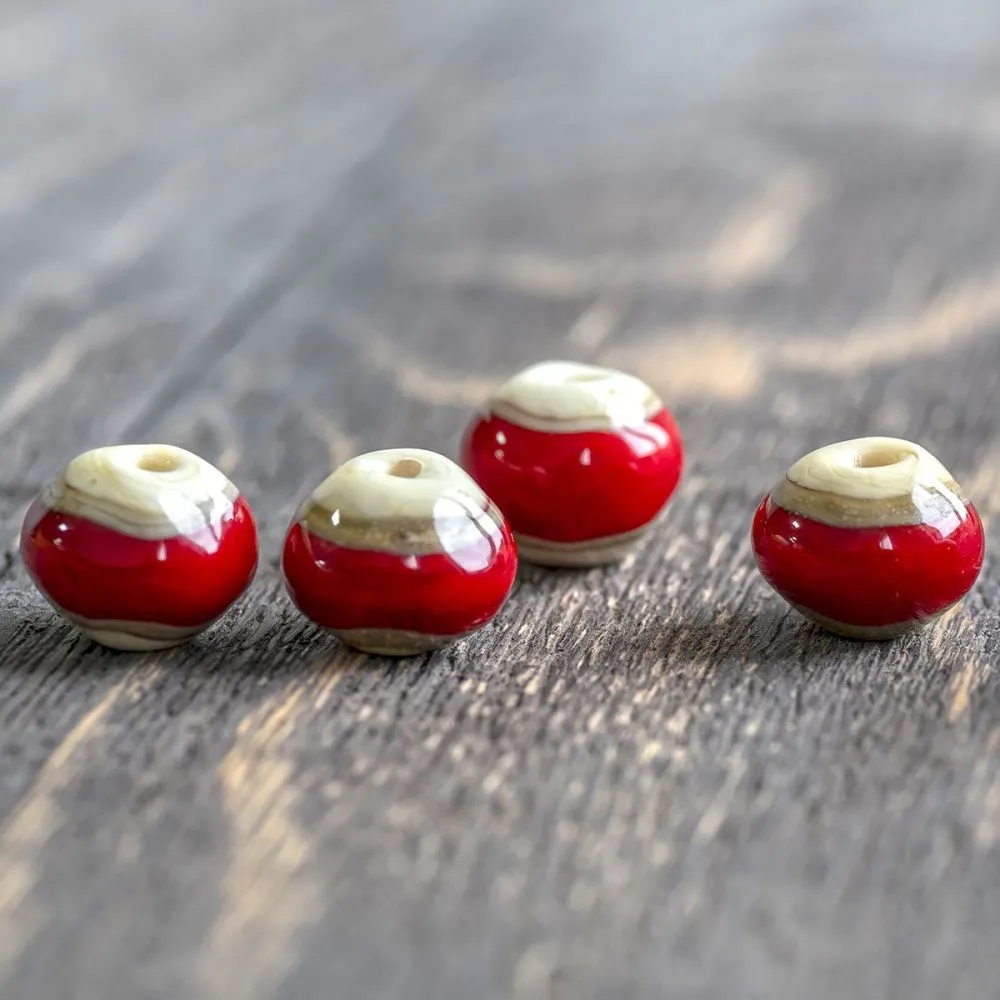 бусина, мурано "пунш", круглая, стекло,14-15 мм