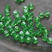 Бусина, акрил 6, биконус, цвет зеленый, 6 мм (уп 4 гр)