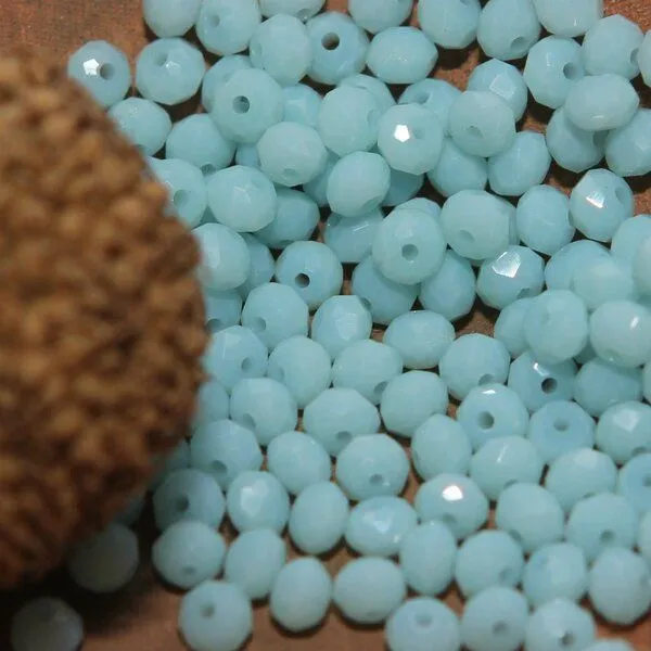 бусина, имитация нефрита, стекло абакус, цвет ярко-голубой, 3.5х2.5 мм (уп 50+/-5 шт)