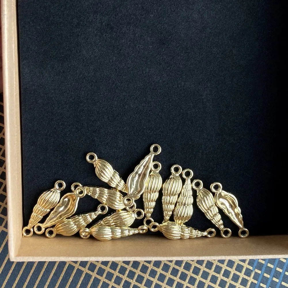 коннектор "ракушка", позолота, 27x8x4 мм