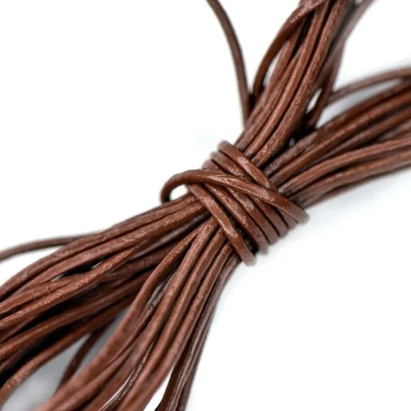 шнур кожаный, цвет шоколадный, диаметр 1 мм