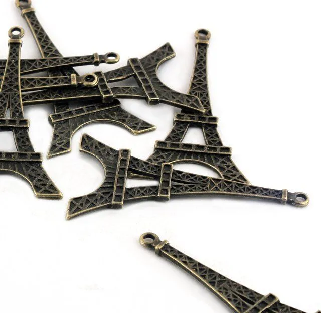 подвеска металлическая "башня", цвет античная бронза, 69х36х3 мм