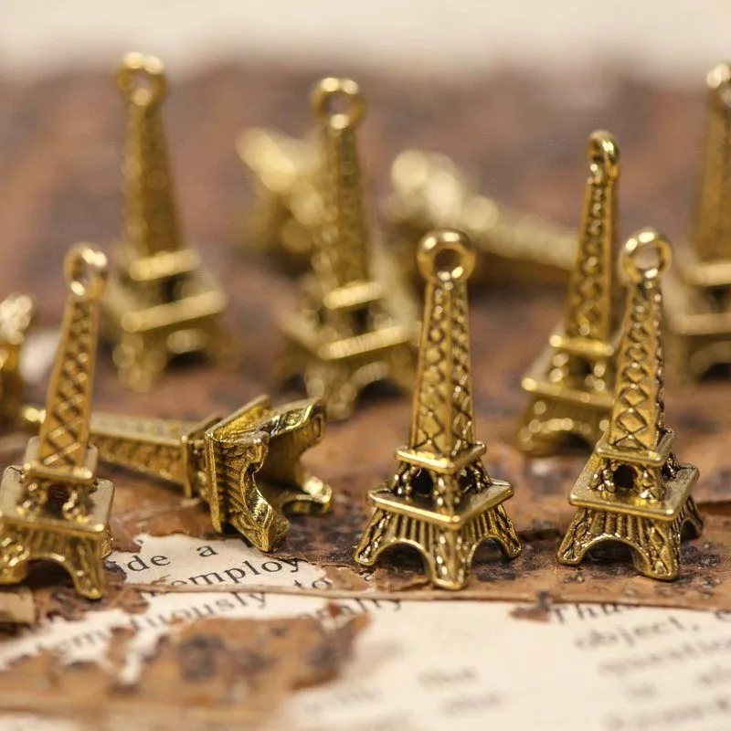 подвеска металлическая "эйфелева башня", цвет античное золото, 24х8х7 мм