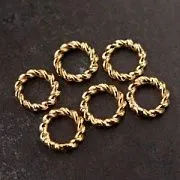 Колечко соединительное витое, позолота, 6x1 мм