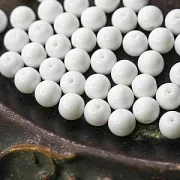 Бусина, стекло 8, цвет белый, 8 мм