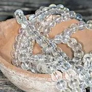 Бусина, стекло 8, цвет прозрачный радужный, 8 мм