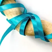 Лента, атлас, цвет ярко-бирюзовый, ширина 6 мм