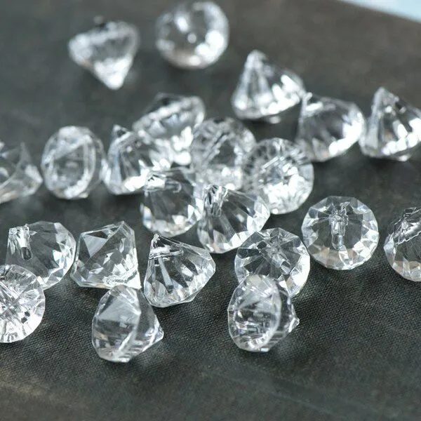 подвеска акриловая "даймонд", граненая, цвет прозрачный, 15x15 мм