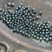 Бусина, стекло абакус 3,5, граненая, цвет серо-зеленый перламутровый, 3.5х2.5 мм (уп 50+/-10 шт)