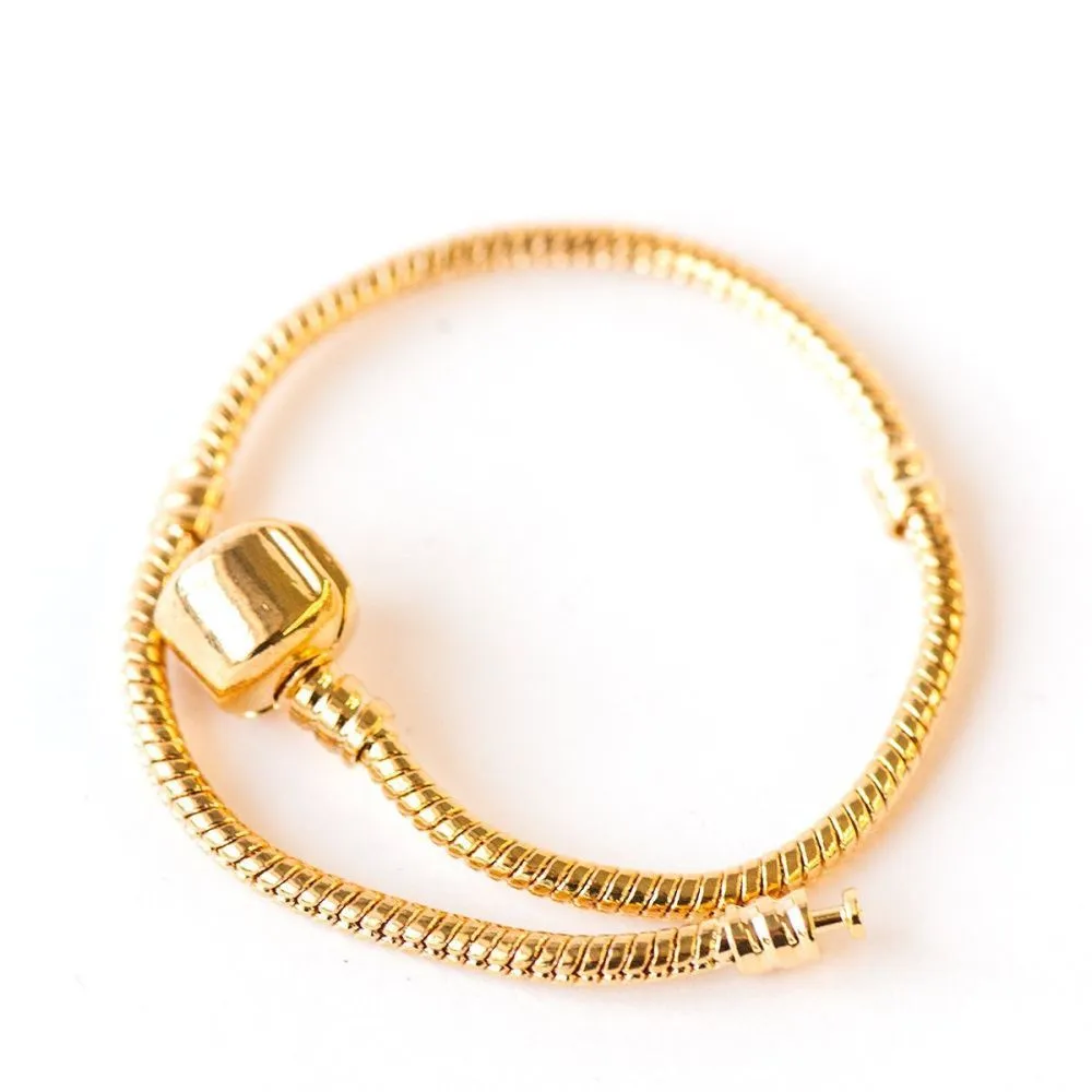 ес браслет с ограничителями, цвет золото, 190х3 мм