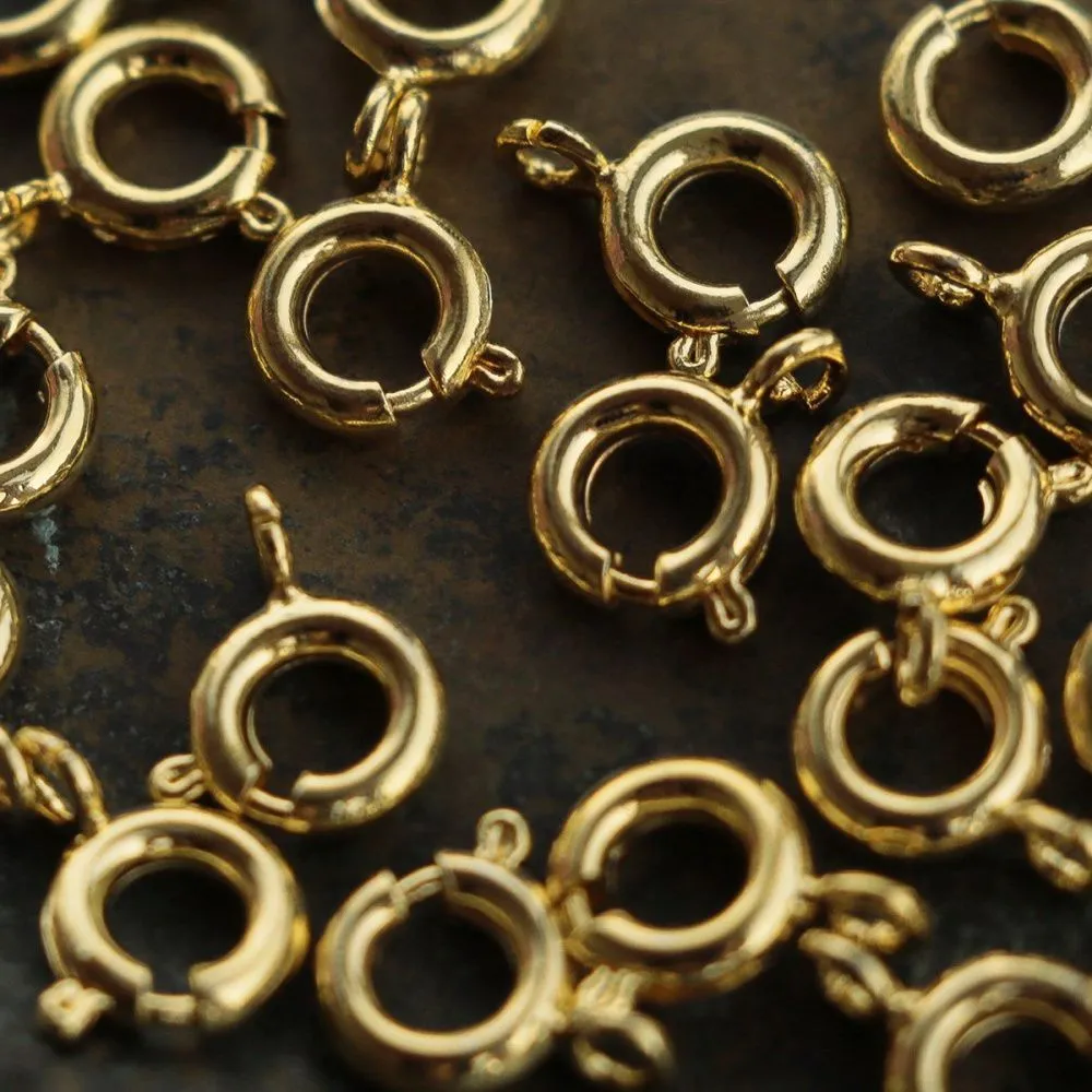 замочек шпрингельный, позолота, 8x5.5x1.5 мм