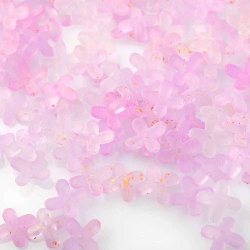 бусина, акрил "клематис", матовая, цвет фиолетовый, 11.5x11.5x3 мм