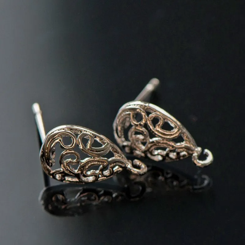 пуссеты "юнона", покрытие платиной, 15.5x10x15 мм