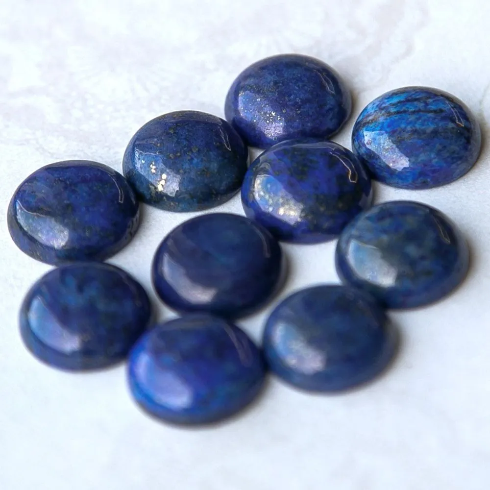 кабошон лазурит круглый, цвет синий, 16x6 мм