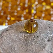 Бусина, стекло 8, цвет янтарный, 8 мм