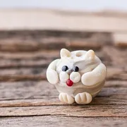 Бусина, Мурано "Котик Фёдор", фигурная,19х16 мм