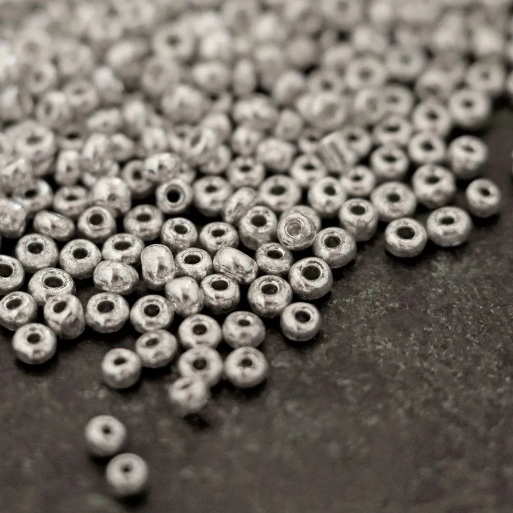 бисер "радуга", цвет металлик платина, 12/0 (уп 7 г)