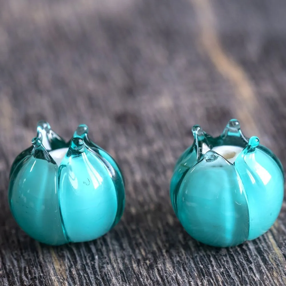 бусина, мурано "бутончик", светло-изумрудный, 13х12 мм