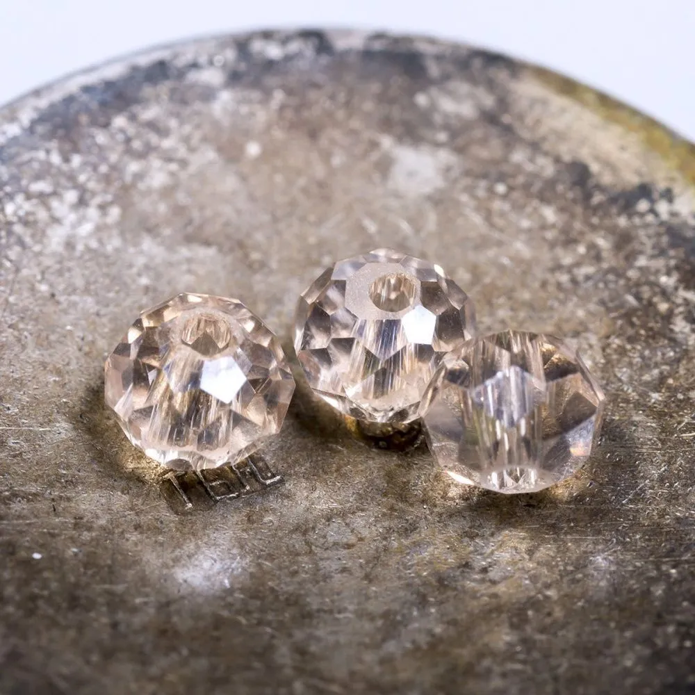 бусина, стекло абакус 4, граненая, цвет дымчатый радужный, 4x3 мм (уп 50+/-10 шт)