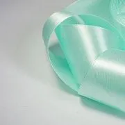 Лента, атлас, цвет аквамариновый светлый, ширина 50 мм