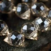 Бусина "Капля", граненая, стекло, цвет шампанского, 10-11x8 мм