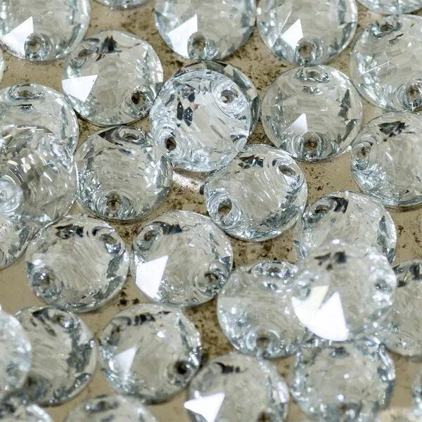 стразы пришивные round, смола, прозрачный, 8 мм