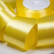 Лента, атлас, цвет желтый канареечный, ширина 50 мм