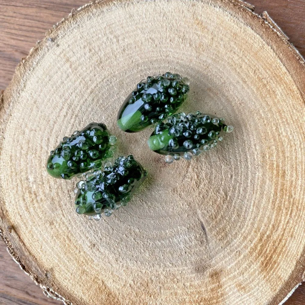 бусина, мурано "огурчик", 18 мм