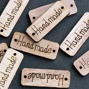 Коннектор деревянный "Handmade", цвет натуральный, 40x15x2 мм