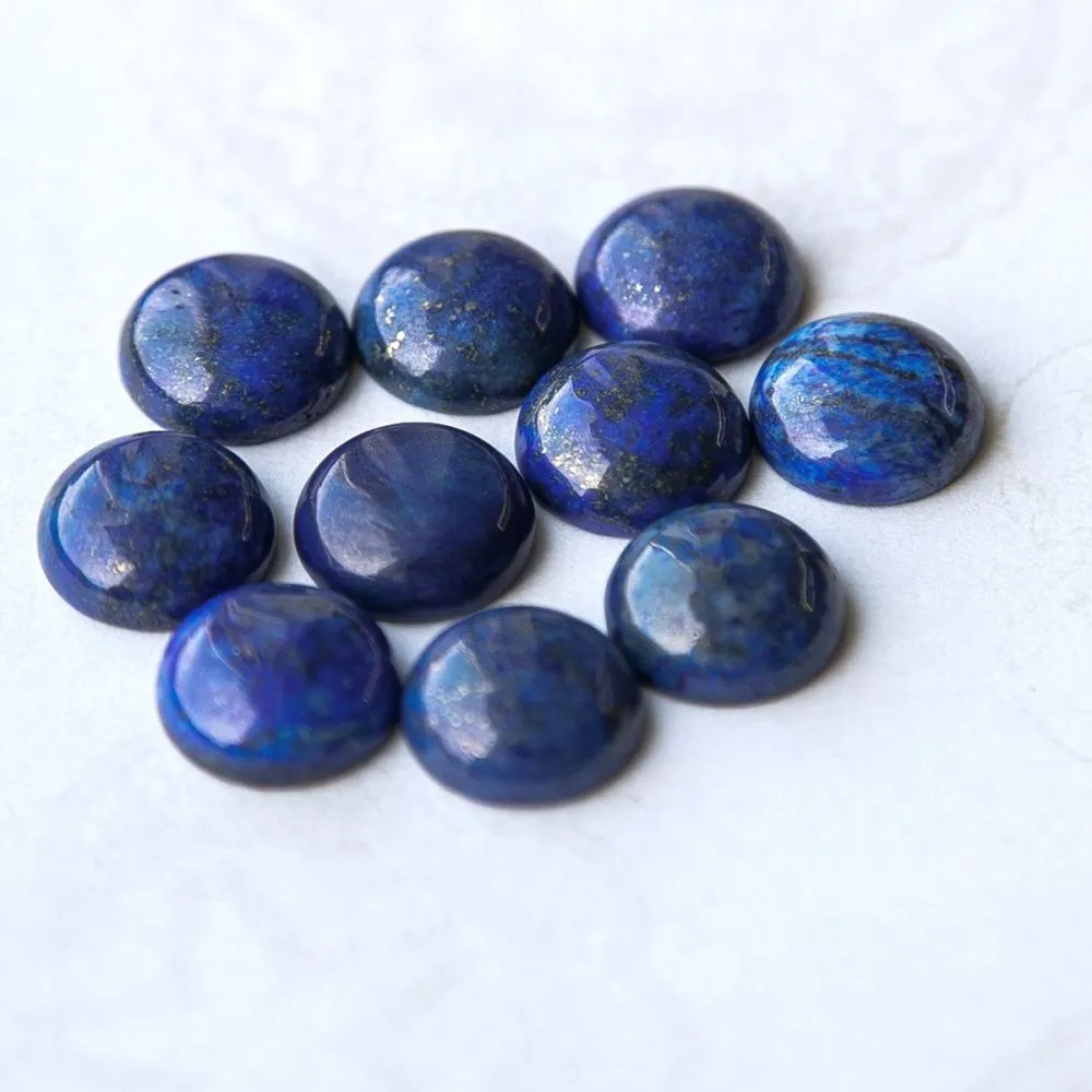 кабошон лазурит круглый, цвет синий, 16x6 мм