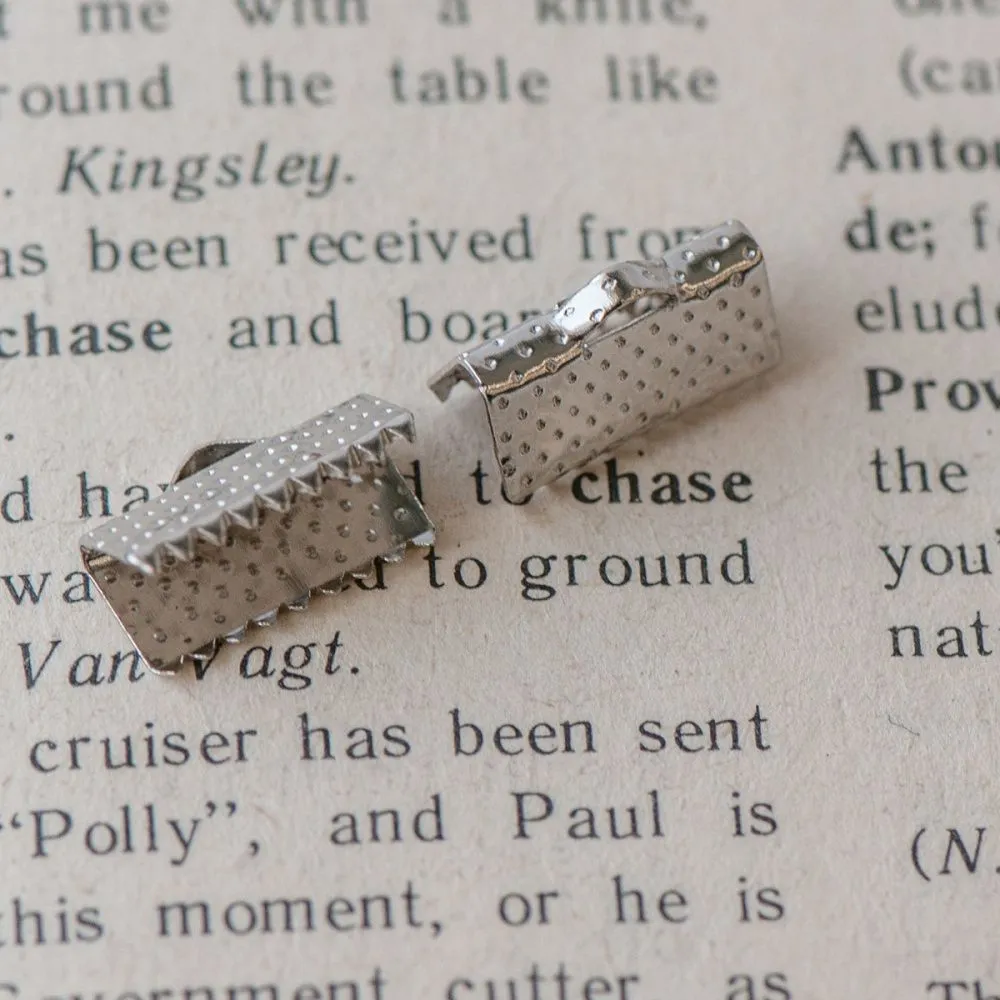 зажим для ленты, цвет платина, 13x7 мм