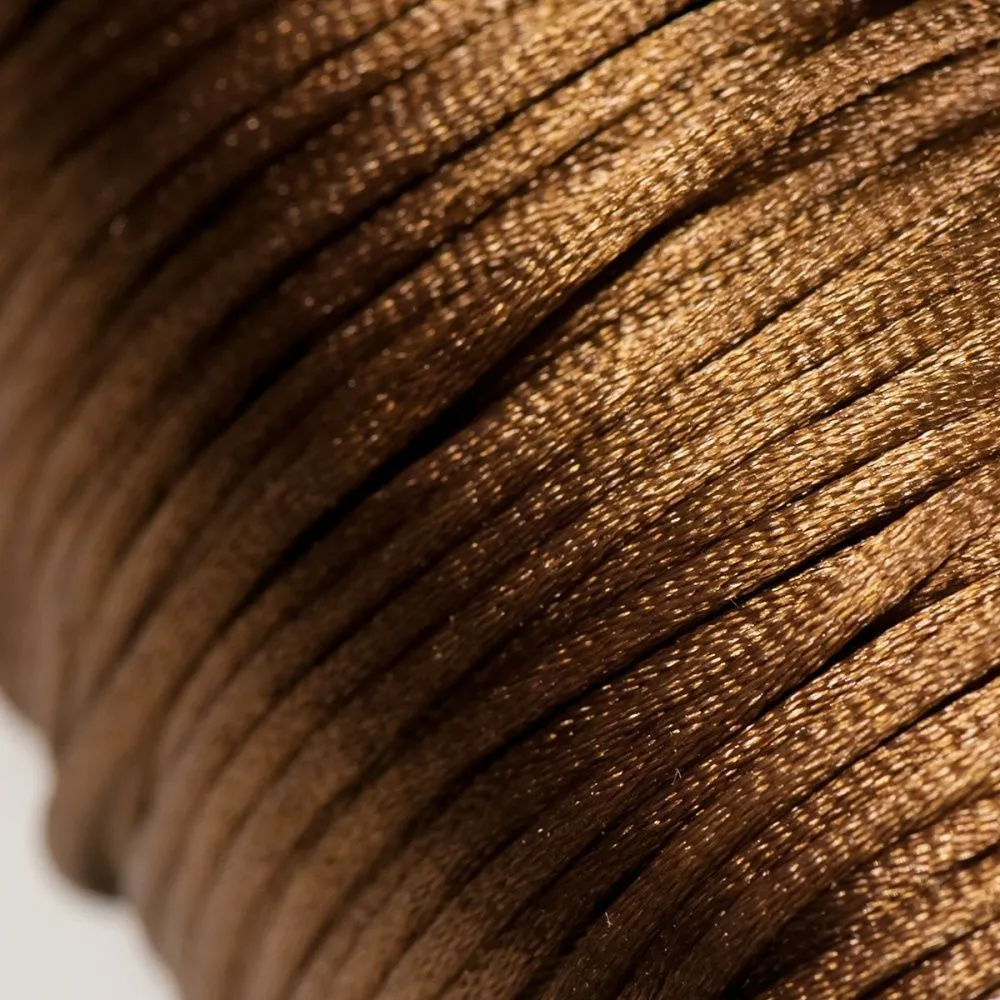 шнур атласный для кумихимо, цвет коричневый, 2 мм