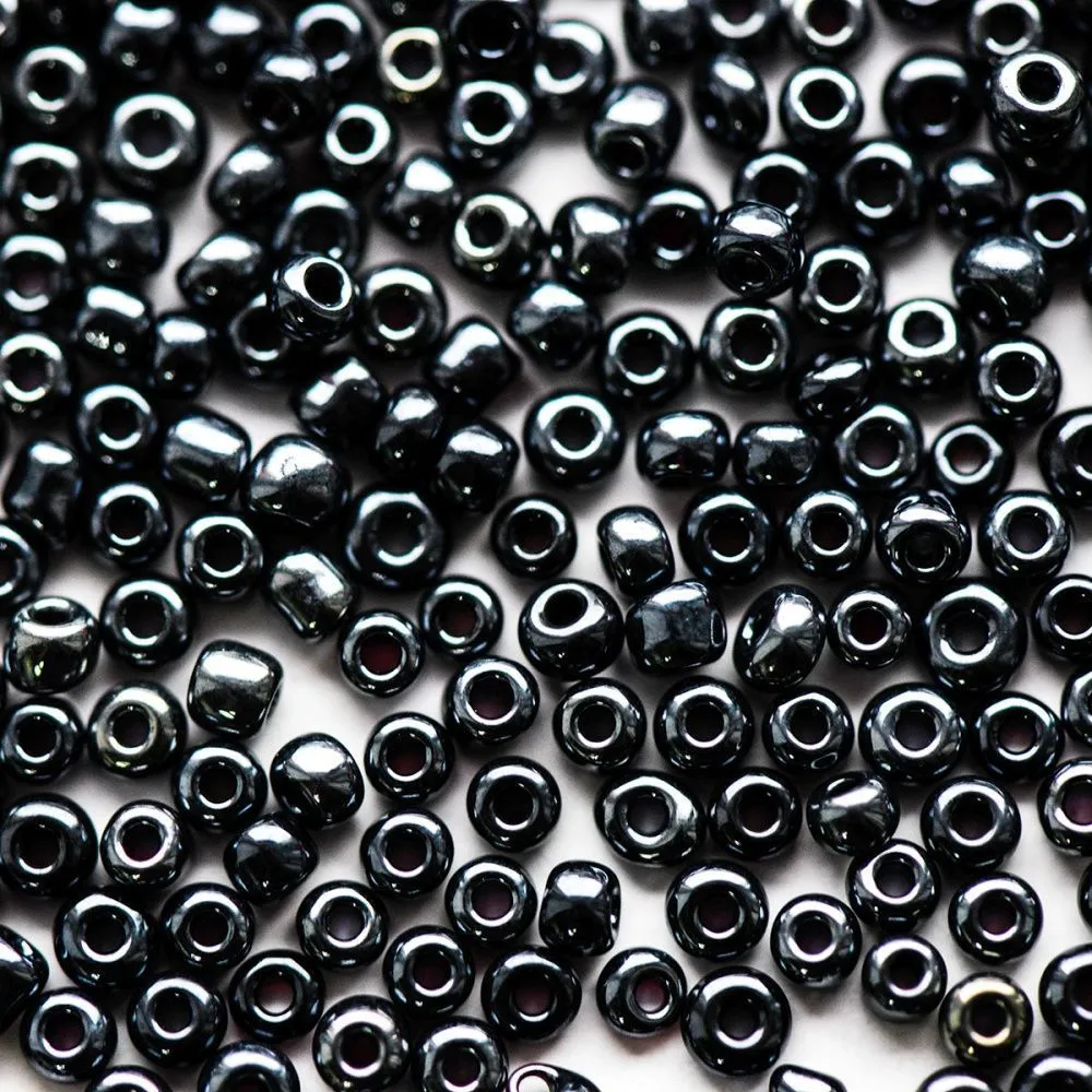 бисер "радуга", цвет черный люстровый, 12/0 (уп 7 г)
