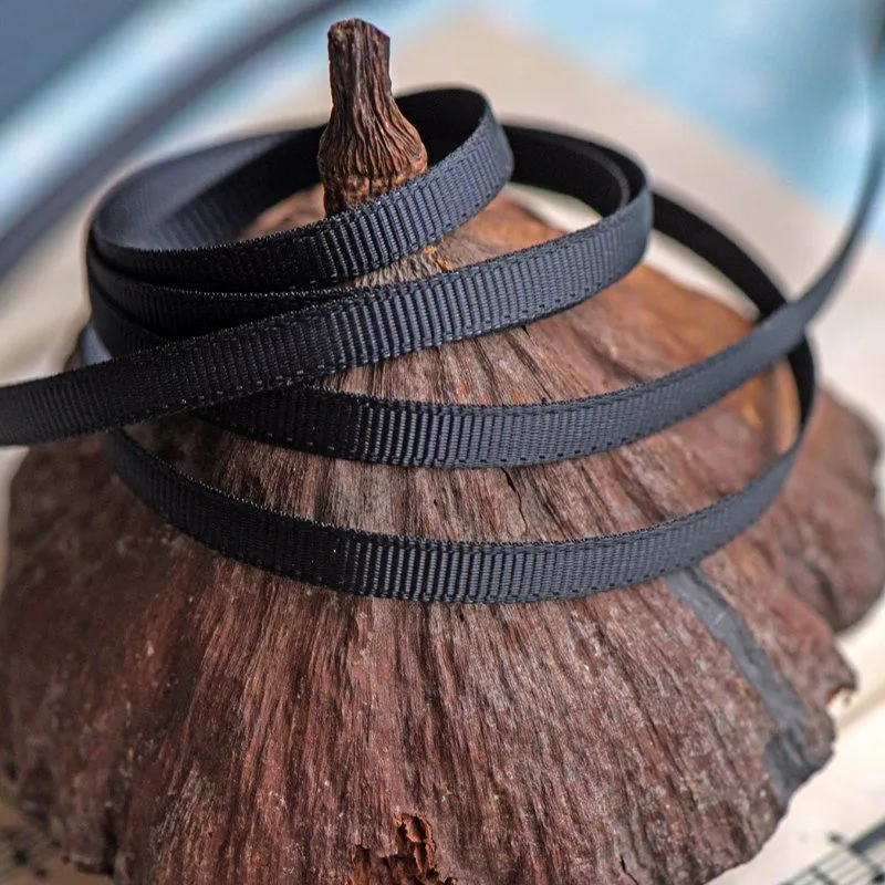 лента репсовая, цвет черный, 6 мм ленты