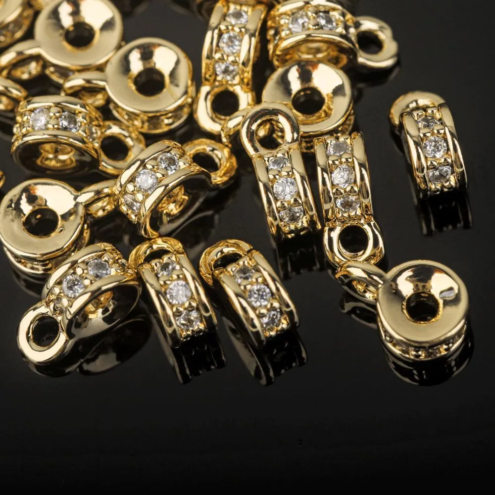 бейл "тори", позолота/цирконий, 6x4x3 мм