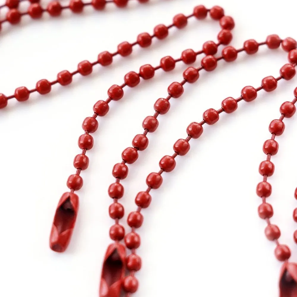 цепочка для брелока "шарик", цвет красный, 12 см