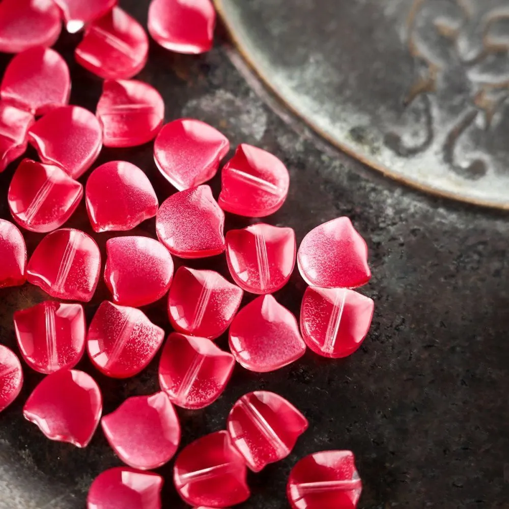 бусина "тюльпан", стекло, цвет красный, 9 мм