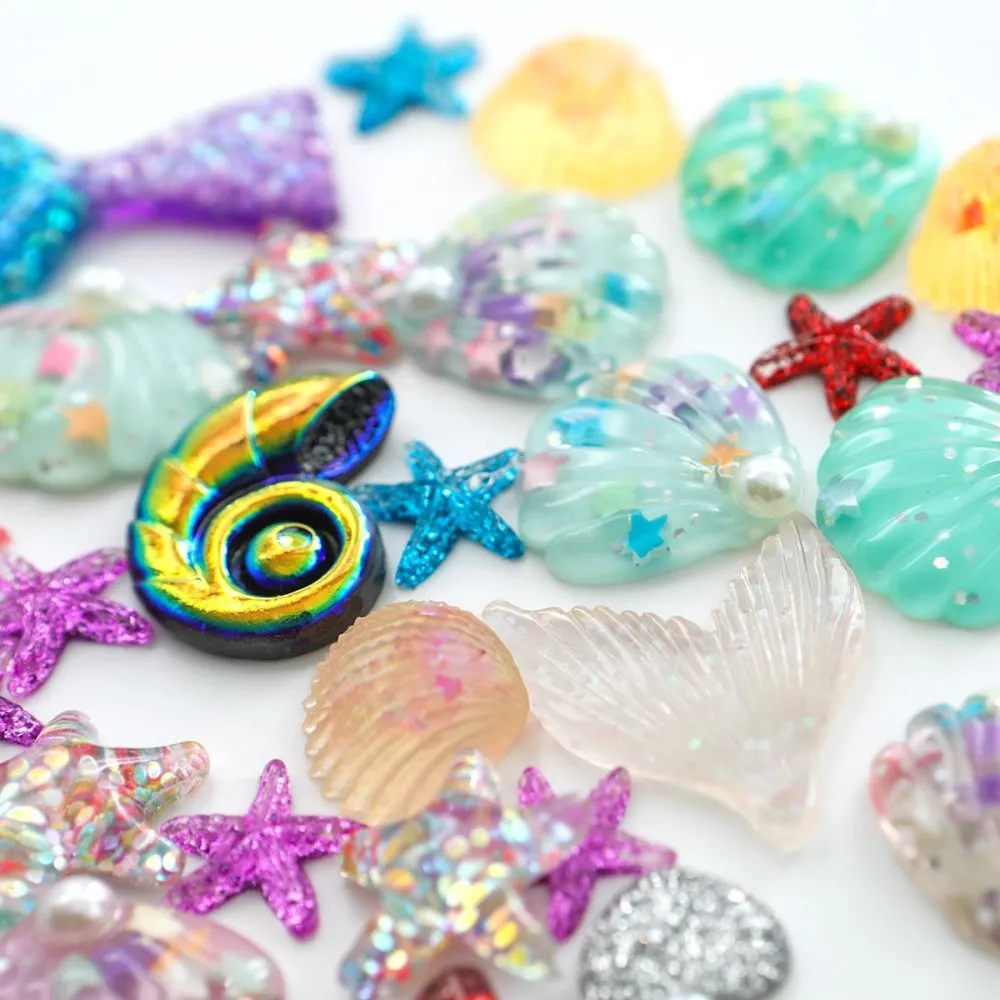 кабошон из смолы "гламур", цветовой и размерный микс