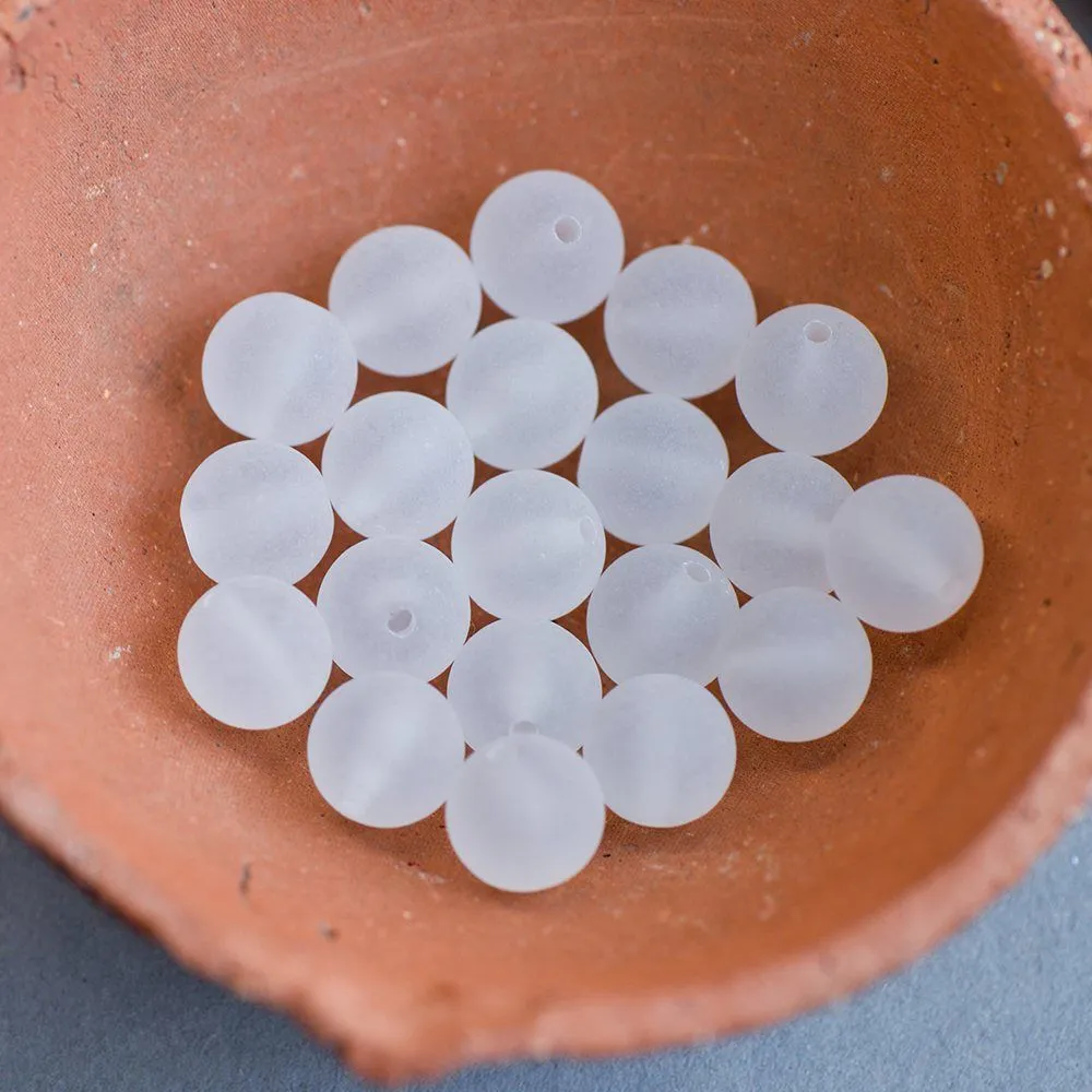 бусина, акрил 12, матовая, цвет прозрачный, 12 мм