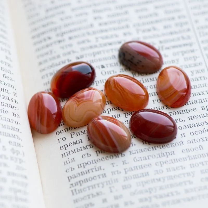 кабошон агат овальный, цвет терракотовый, 18x13x7.5 мм