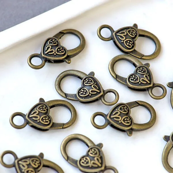 Замочки замочек-лобстер "тибет", цвет античная бронза, 26х25х13 мм