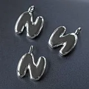 Подвеска металл "Буква N", цвет платина, 16.5-18.5x5.5-18x2.5x4.5 мм
