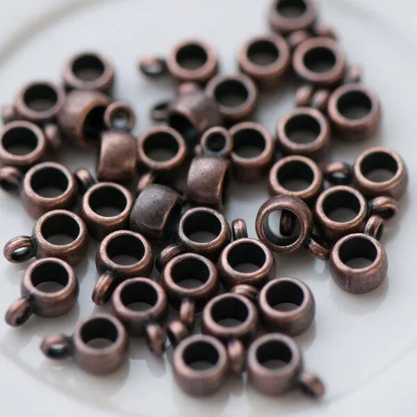 бейл "бочонок", цвет красная медь, 9x6x4 мм