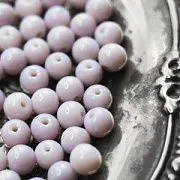 Бусина, стекло 8, цвет розово-коричневый, 8 мм
