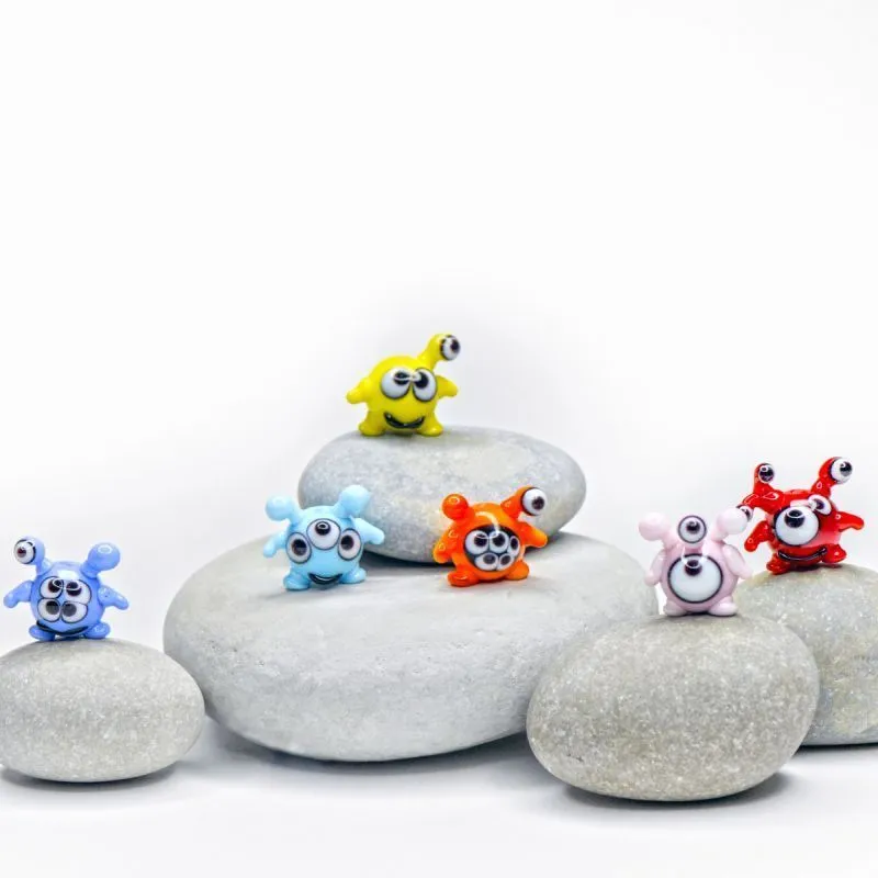 бусина, мурано "лупоглазик", желтый, 20х25 мм