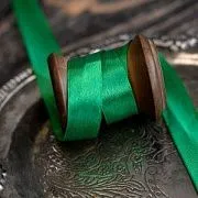 Лента, атлас, цвет травянисто-зеленый, ширина 15 мм