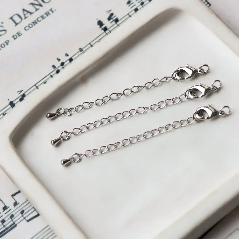 Замочки замочек-лобстер с удлинителем, покрытие платина, 12x7x3 мм