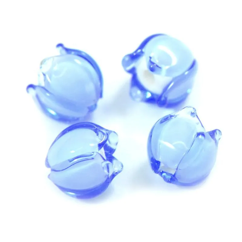 бусина, мурано "ландыш", светло-барвинковый, 7х7 мм